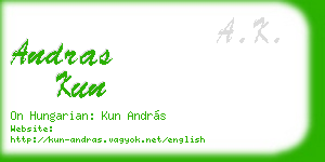 andras kun business card
